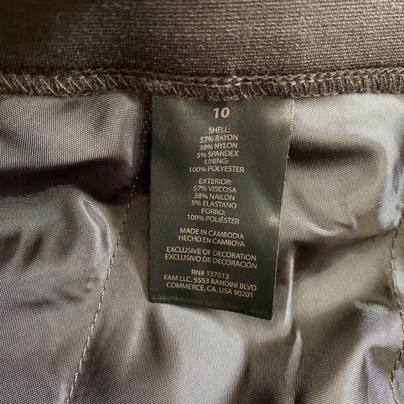 Banana Republic Ladies Ponte Pants, Straight Leg, Stretch, Brown, Size 10 NWT - Picture 14 of 15